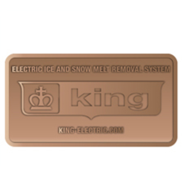 King Electric Snow Melt Brass Name Plate SMNPLT